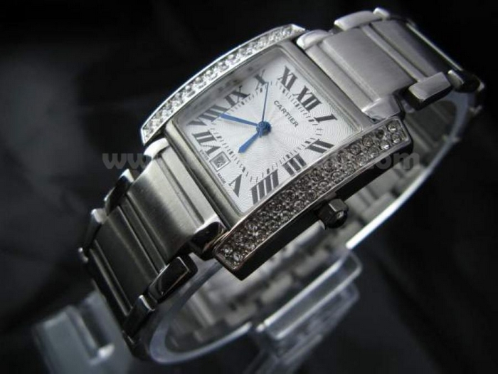 Replica Cartier Cc708177 Watch - Stainless Steel Diamond Bezel